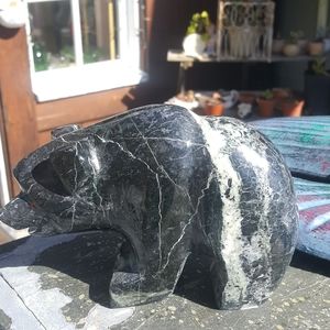 Black and White Striped Marble Bear